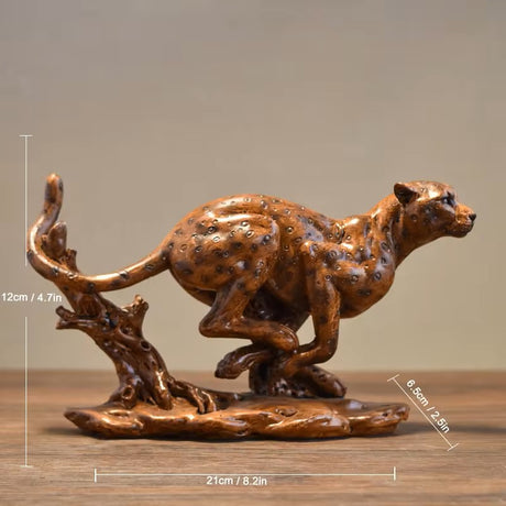 Woodgrain Leopard Sculpture