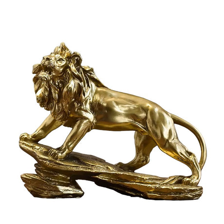 Wood Grain Lion Sculpture